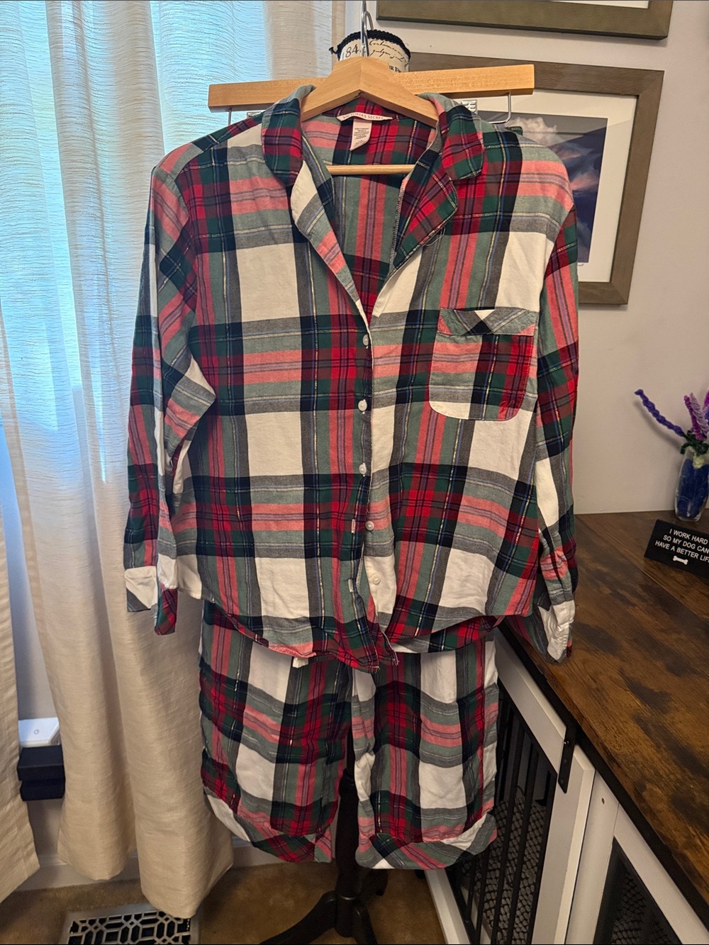 Victoria’s Secret Plaid Red & Green Pajama Set